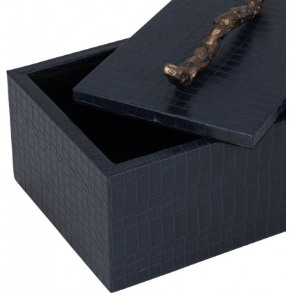 Sagebrook - 10" Faux Leather Copenhagen Box in Navy