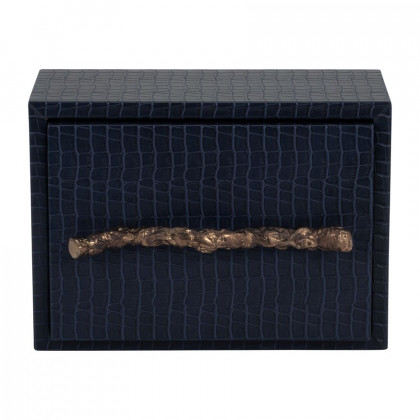 Sagebrook - 10" Faux Leather Copenhagen Box in Navy