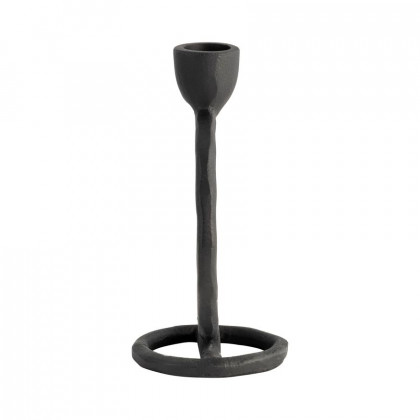 Sagebrook 6" Metal Round Ring Taper Candle Holder - Black