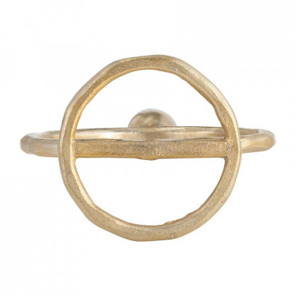 Sagebrook 8" Metal Round Ring Taper Candle Holder - Gold
