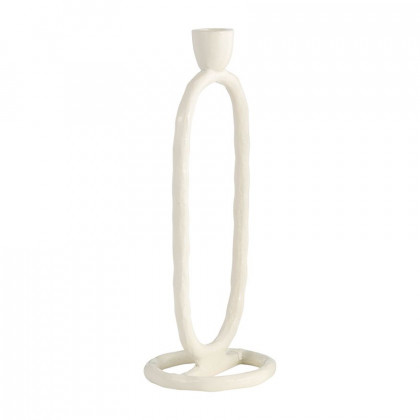 Sagebrook 11" Metal Open Oval Taper Candle Holder - Cotton