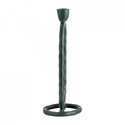 Sagebrook 11" Metal Open Oval Taper Candle Holder - Dark Green