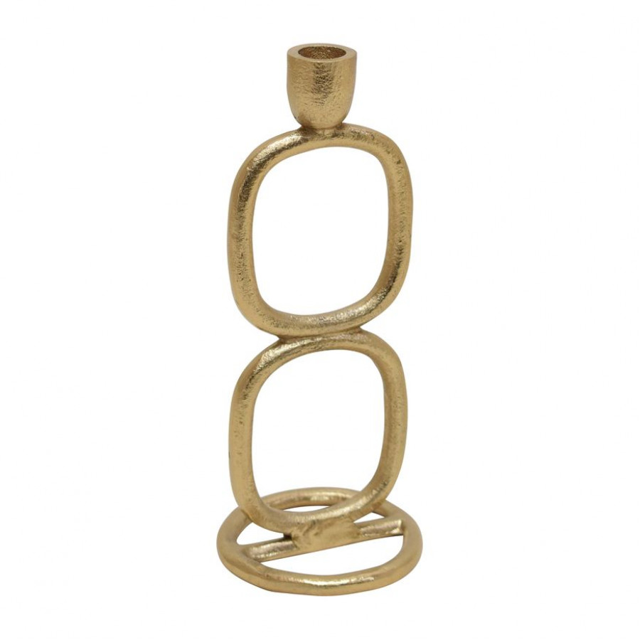 Sagebrook 10" Metal Double Stack Taper Candle Holder - Gold