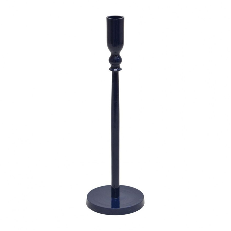 Sagebrook 12" Metal Traditional Taper Candle Holder - Navy