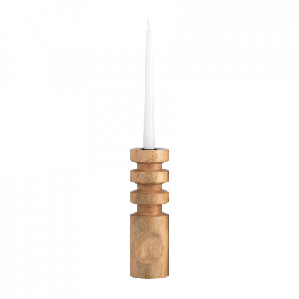 Sagebrook 10" Wood Stacked Taper Candle Holder - Natural