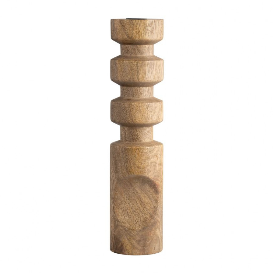 Sagebrook 14" Wood Stacked Taper Candle Holder - Natural