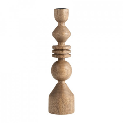 Sagebrook - 10" Wood Stacking Shapes Taper Candle Holder