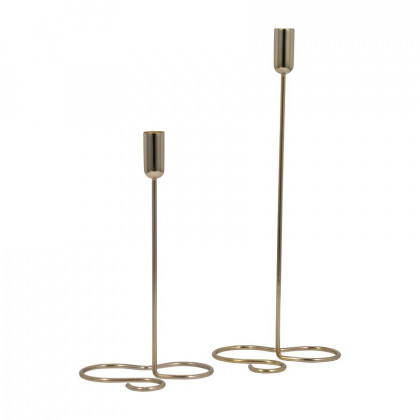 Sagebrook 11" Metal Squiggly Base Taper Candle Holder - Gold