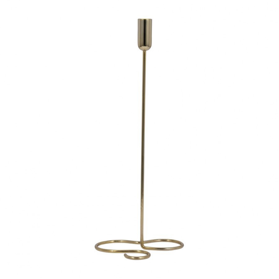 Sagebrook 16" Metal Squiggly Base Taper Candle Holder - Gold