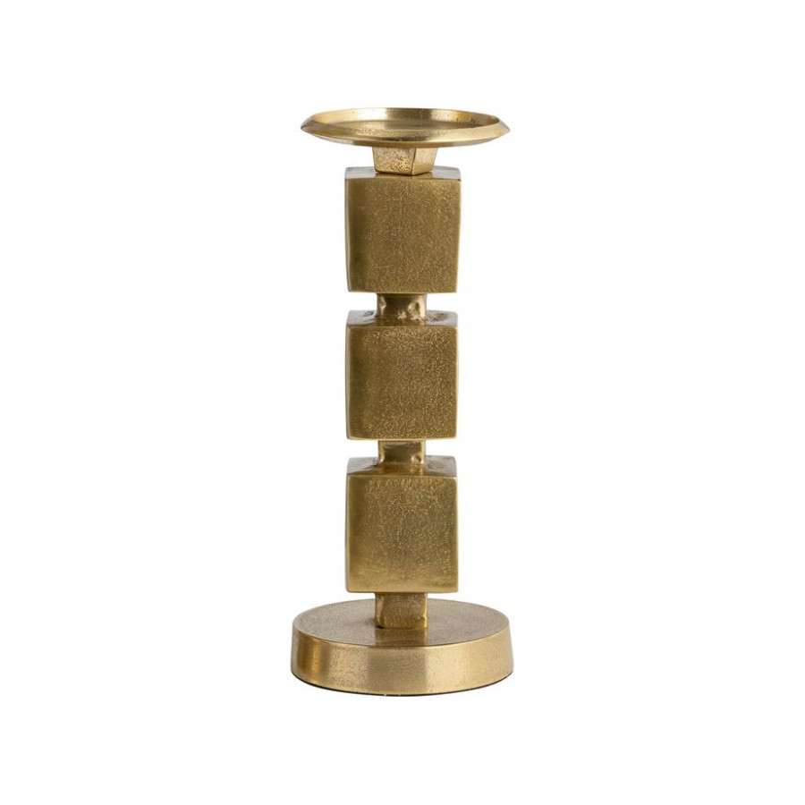 Sagebrook 12" Metal Stacked Cubes Candle Holder - Gold