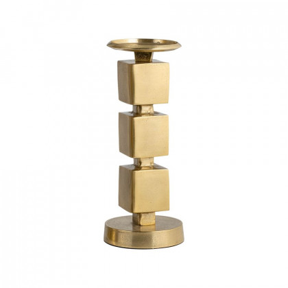 Sagebrook 12" Metal Stacked Cubes Candle Holder - Gold
