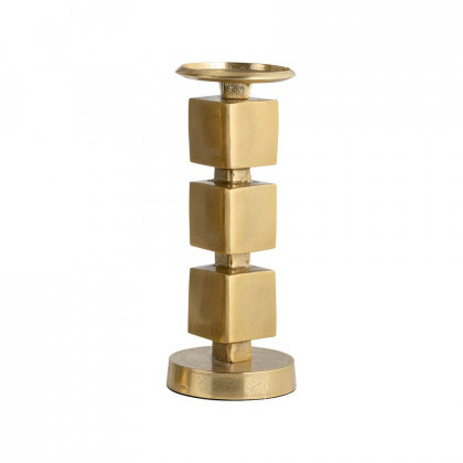 Sagebrook 12" Metal Stacked Cubes Candle Holder - Gold