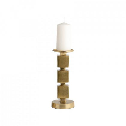 Sagebrook 12" Metal Stacked Cubes Candle Holder - Gold