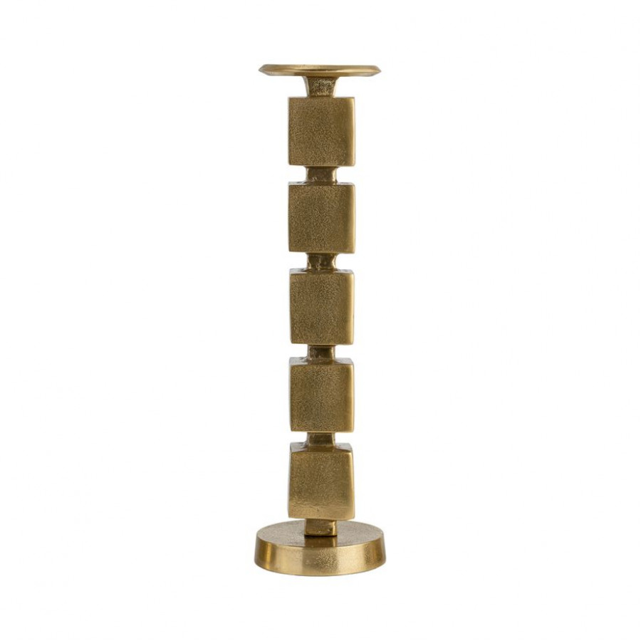 Sagebrook 18" Metal Stacked Cubes Candle Holder - Gold