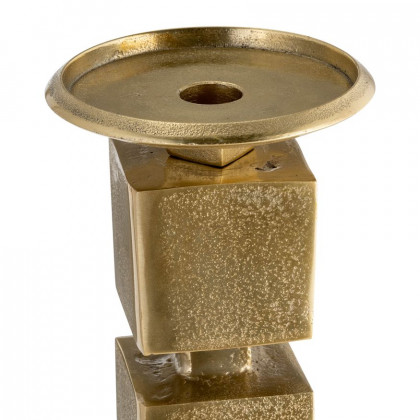 Sagebrook 18" Metal Stacked Cubes Candle Holder - Gold