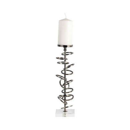 Sagebrook 15" Metal Ring Toss On Acrylic Candle Holder - Gunmetal