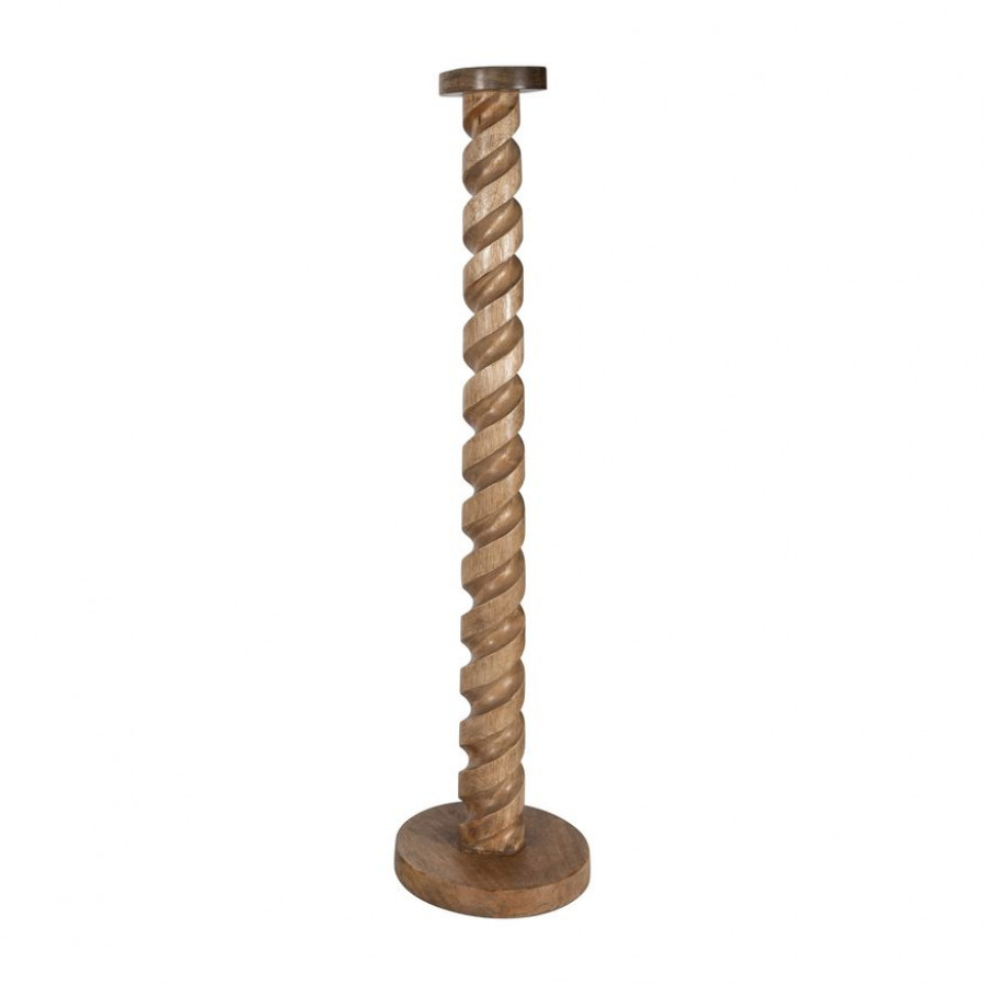 Sagebrook 36" Wood Spiral Floor Pillar Candle Holder - Natural