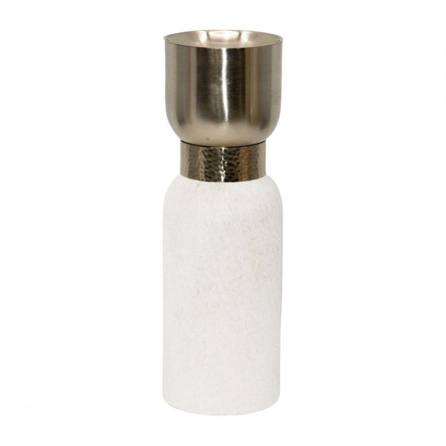 Sagebrook - 11" Metal Hair On Hide Candle Holder