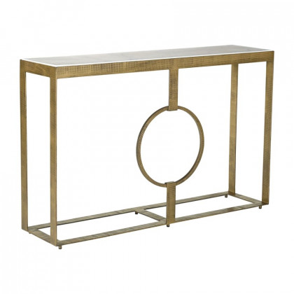 Sagebrook - Metal Console Table With Marble Top in Gold/White