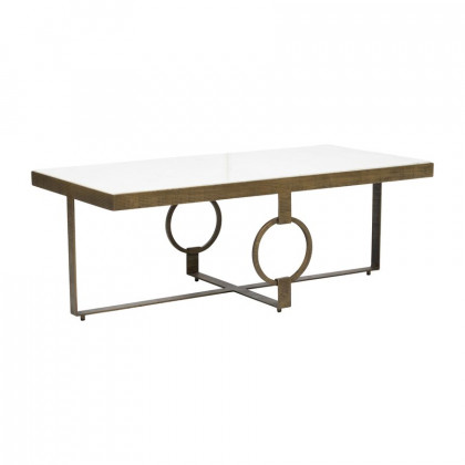 Sagebrook - Metal Coffee Table With Marble Top in Gold/White