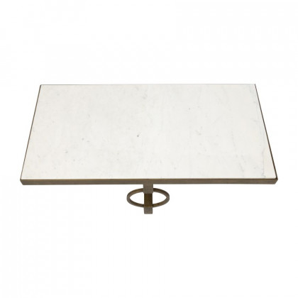Sagebrook - Metal Coffee Table With Marble Top in Gold/White