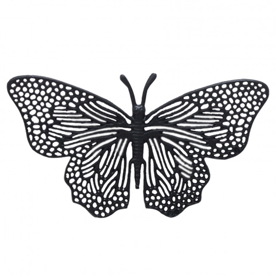 Sagebrook 16" Metal Wall Butterfly - Black
