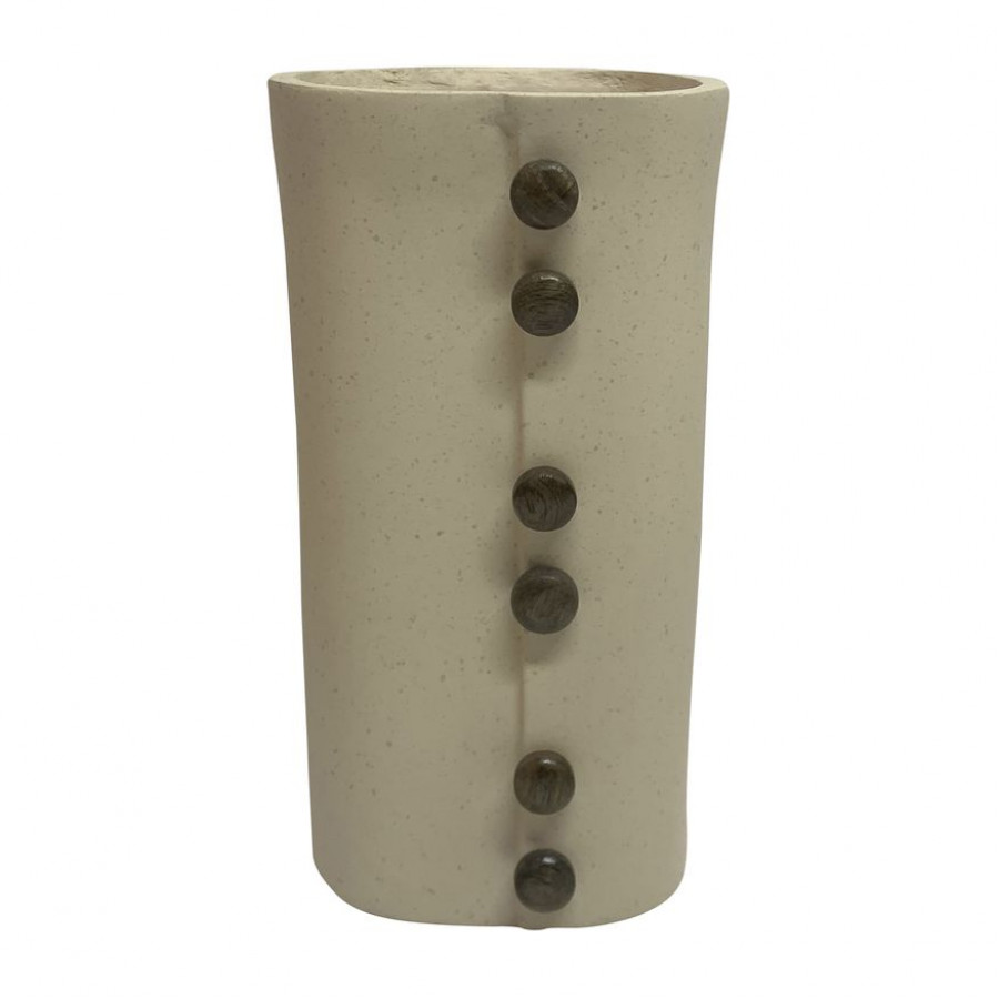 Sagebrook 12" Ecomix Button Vase - Ivory