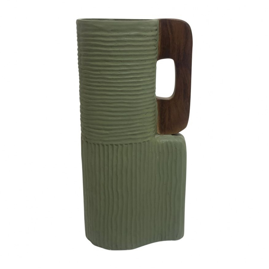 Sagebrook 17" Ecomix Vase With Handles - Sage Green