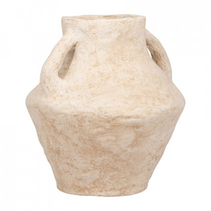 Sagebrook 14" Paper Mache Vase With Handles - White