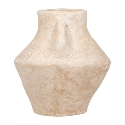 Sagebrook 14" Paper Mache Vase With Handles - White