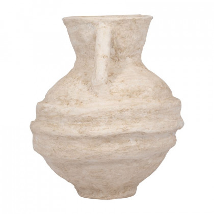 Sagebrook 15" Paper Mache Vase With Handles - White