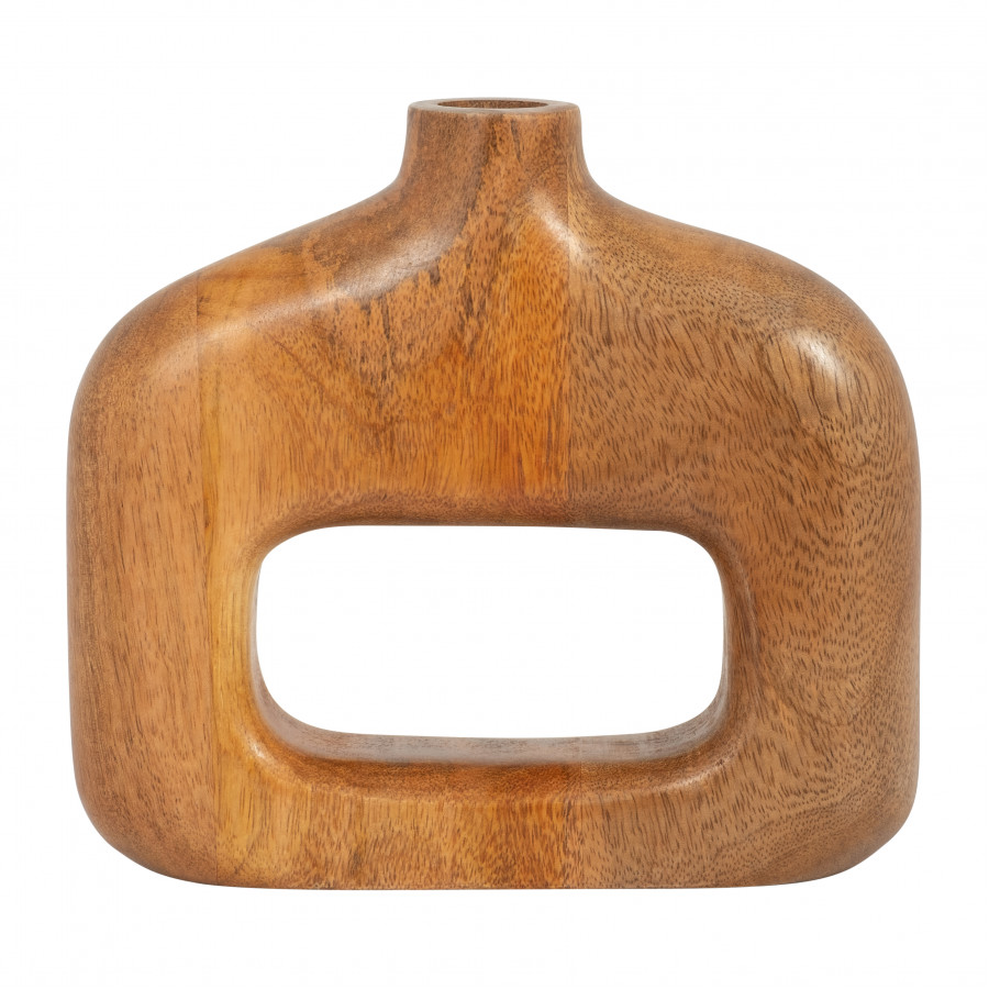 Sagebrook - 7" Wood Open Cut-out Vase in Natural