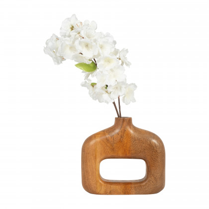 Sagebrook - 7" Wood Open Cut-out Vase in Natural