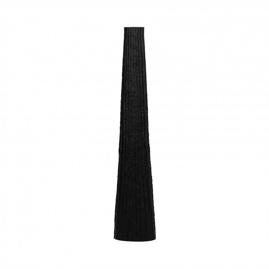 Sagebrook 48" Metal Ribbed Floor Vase - Black
