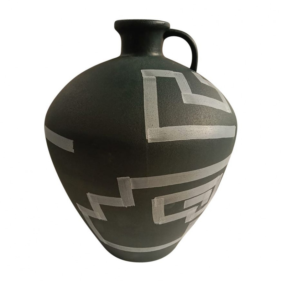 Sagebrook - 12" Stoneware Aztec Jug in Green