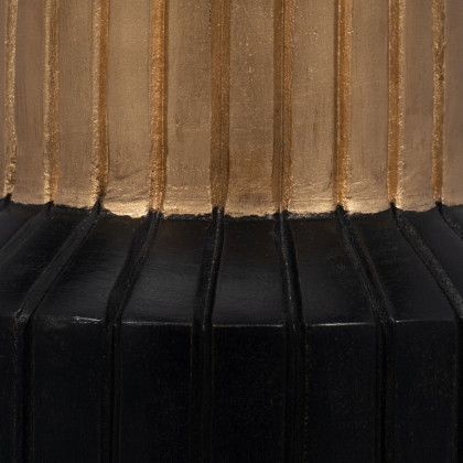 Sagebrook 11" Wood Carved Totem Vase With Gold Top - Black/Gold