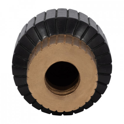 Sagebrook 11" Wood Carved Totem Vase With Gold Top - Black/Gold