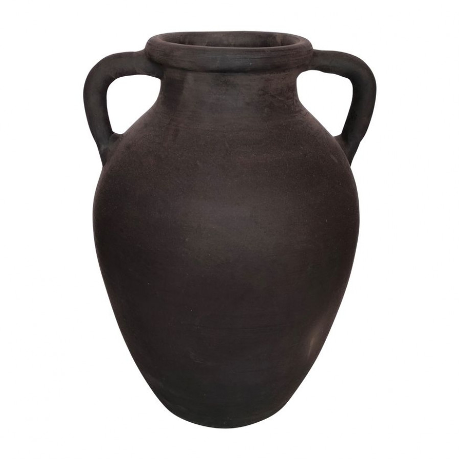 Sagebrook 13" Terracotta Vase With Handles - Black