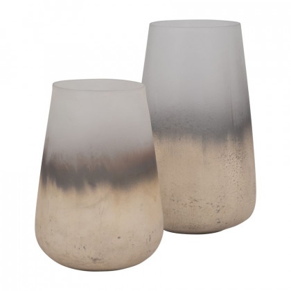 Sagebrook 11" Glass Antiqued Finish Vase - Ivory