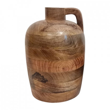 Sagebrook - 9" Wood Jug Vase With Handle