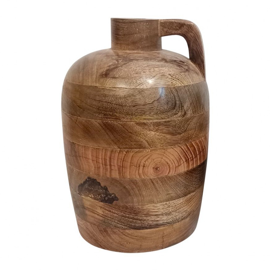 Sagebrook 12" Wood Jug Vase With Handle - Natural