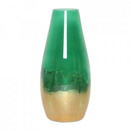 Sagebrook - 11" Glass Gold Dipped Vase