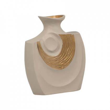 Sagebrook 11" Metal Embossed Swirl Vase - Gold/Nude