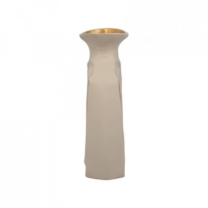 Sagebrook 11" Metal Embossed Swirl Vase - Gold/Nude