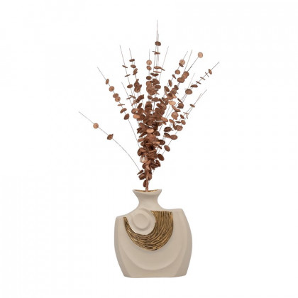 Sagebrook 11" Metal Embossed Swirl Vase - Gold/Nude