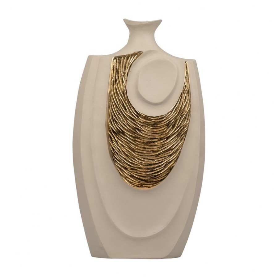 Sagebrook 23" Metal Embossed Swirl Vase - Gold/Nude