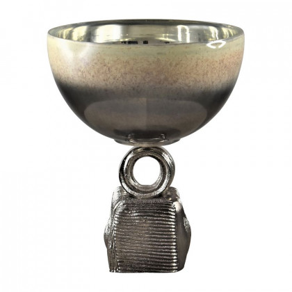 Sagebrook - 12" Glass Bowl On Metal Base