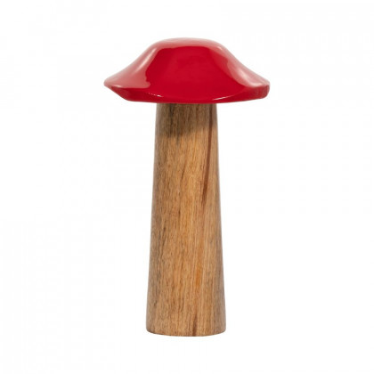 Sagebrook 8" Wood Toadstool Mushroom - Red