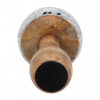 Sagebrook 8" Wood Mosaic Mushroom - Silver