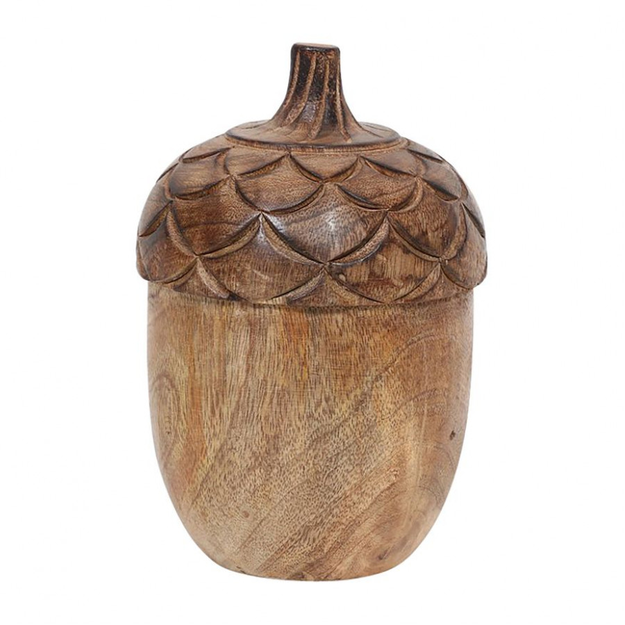 Sagebrook - 7" Wood Carved Acorn in Natural